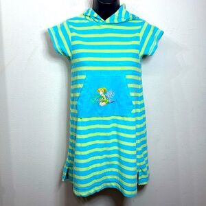 (R0) Disney Tinkerbell Girl M Beach Dress, Towel Beach Cover Up, with Hood